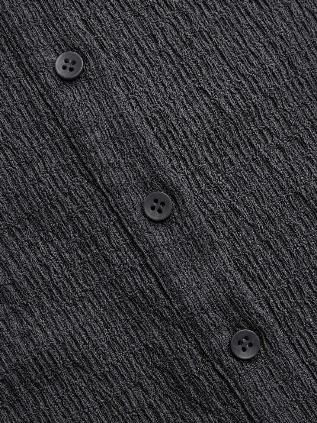 Texture Solid Bell Sleeve Crop Shirt