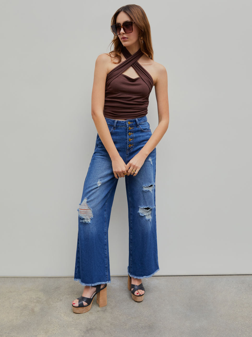 Solid Halter Crop Top
