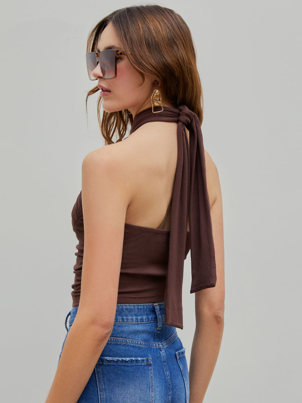 Solid Halter Crop Top