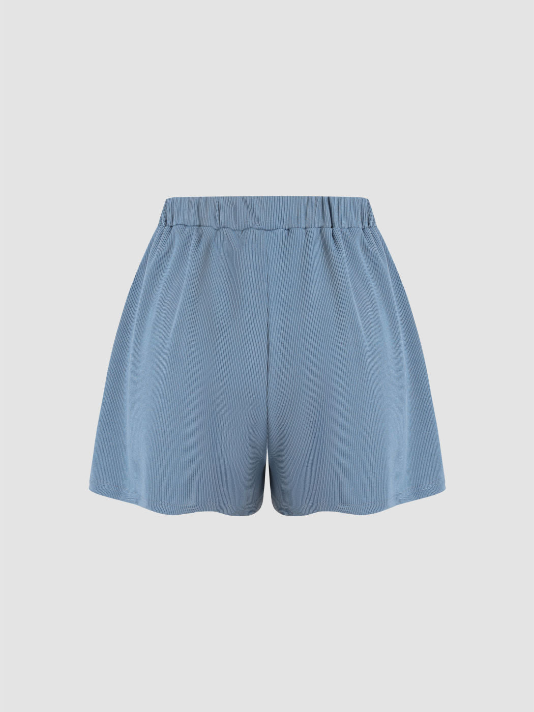 Solid Elastic Waist Wide Leg Shorts