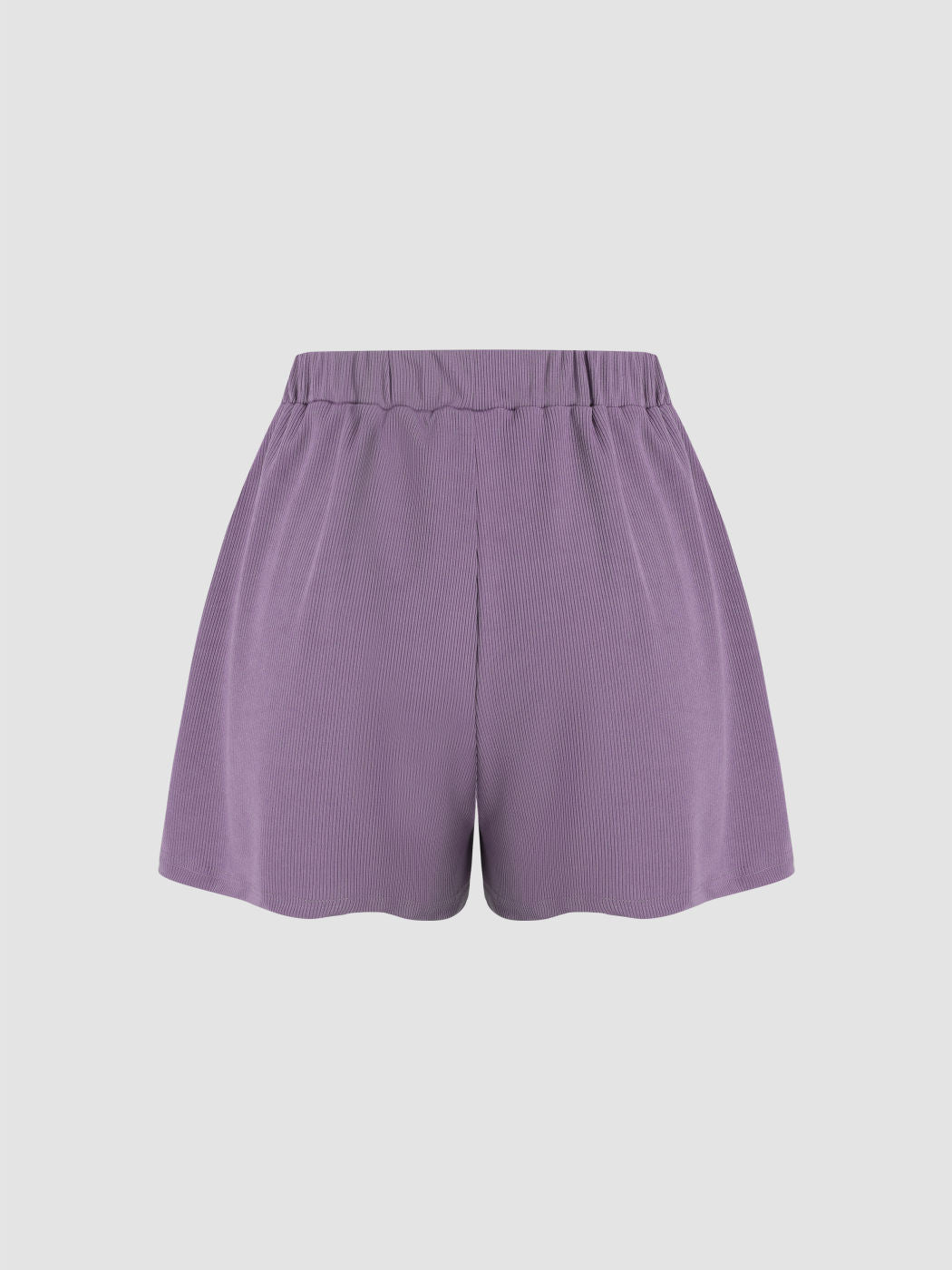 Solid Elastic Waist Wide Leg Shorts