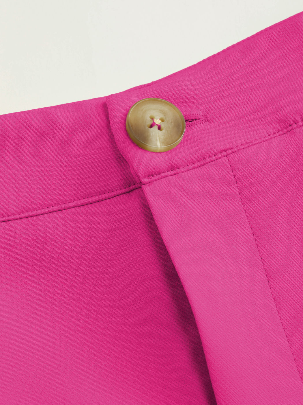 Mid Rise Solid Button Pocket Shorts