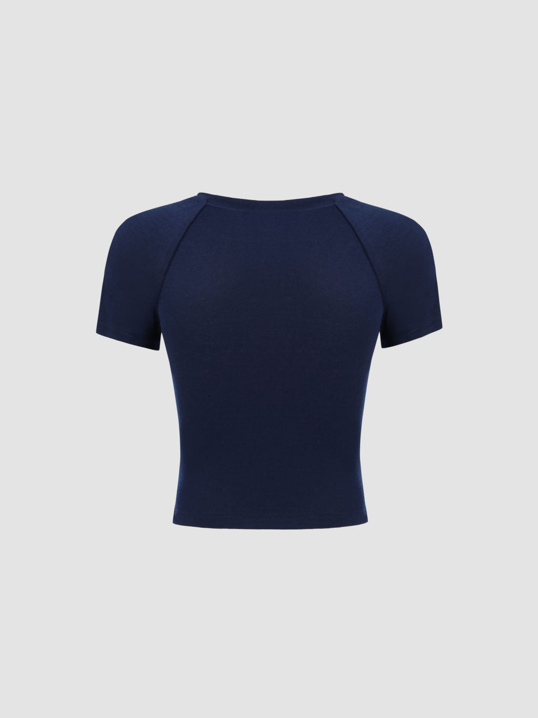 Round Neck Graphic Short Sleeve Crop Tee
