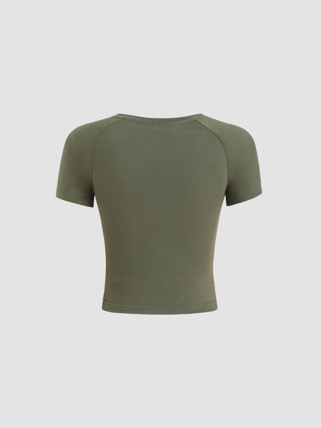 Round Neck Graphic Short Sleeve Crop Tee