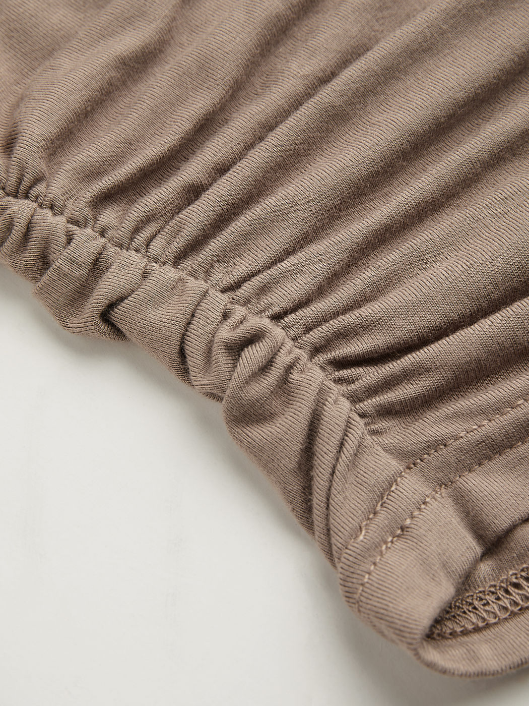 Stand Collar Solid Ruched Knotted Crop Top