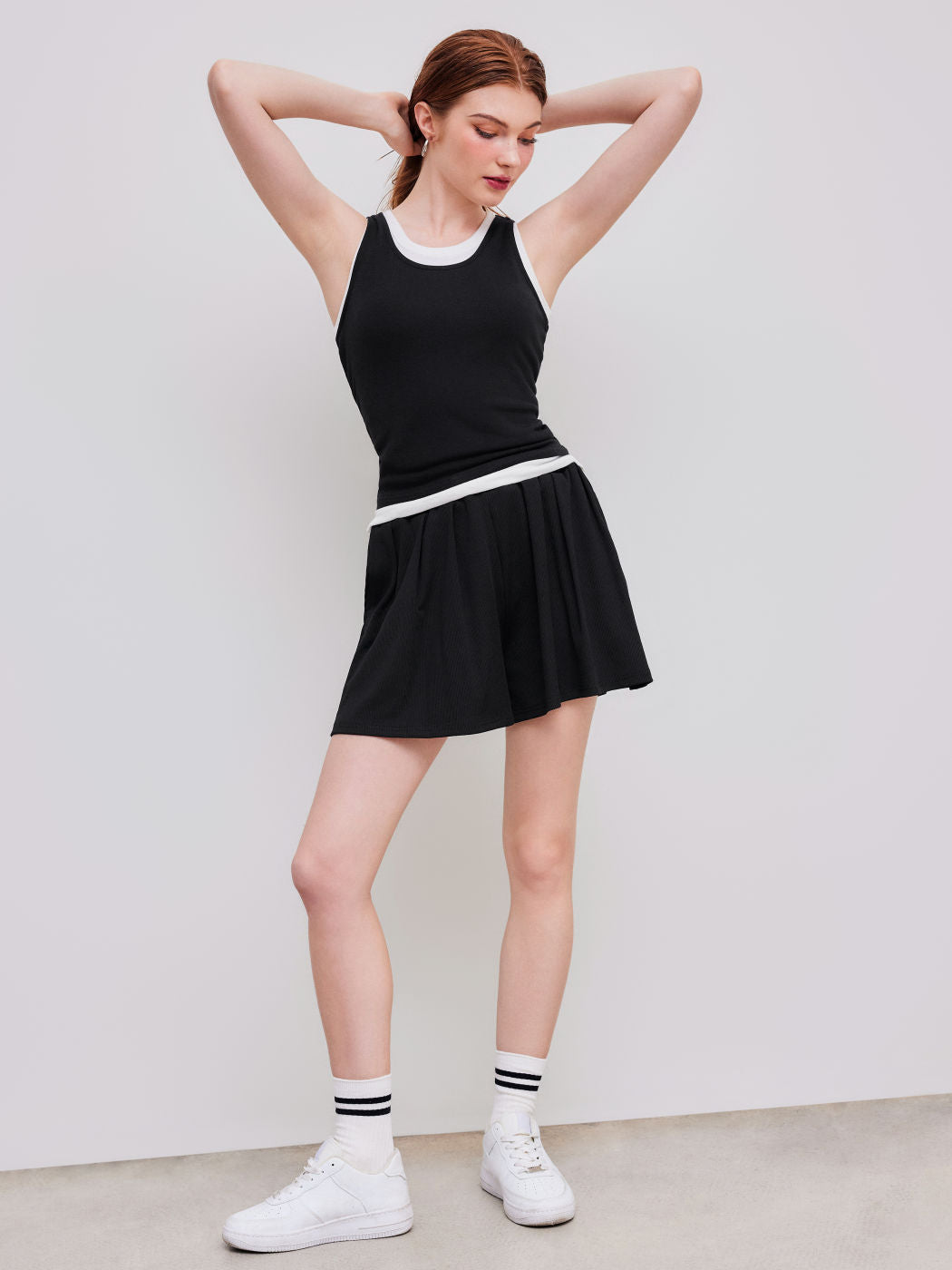 Solid Elastic Waist Wide Leg Shorts