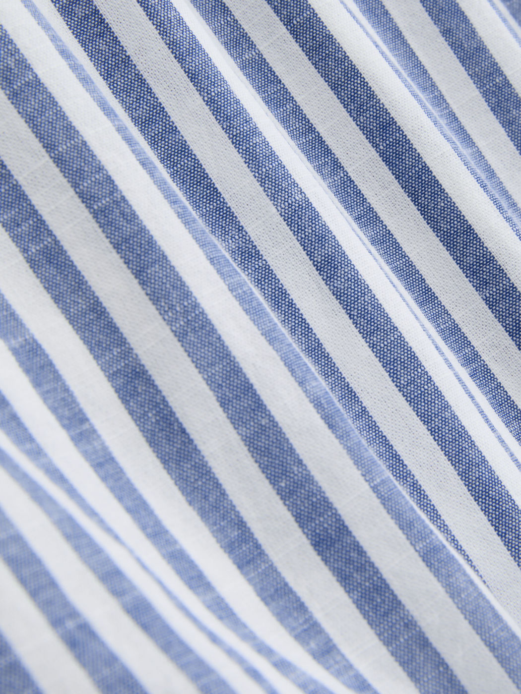 Cotton-blend Collar Striped Knotted Roll-up Long Sleeve Shirt