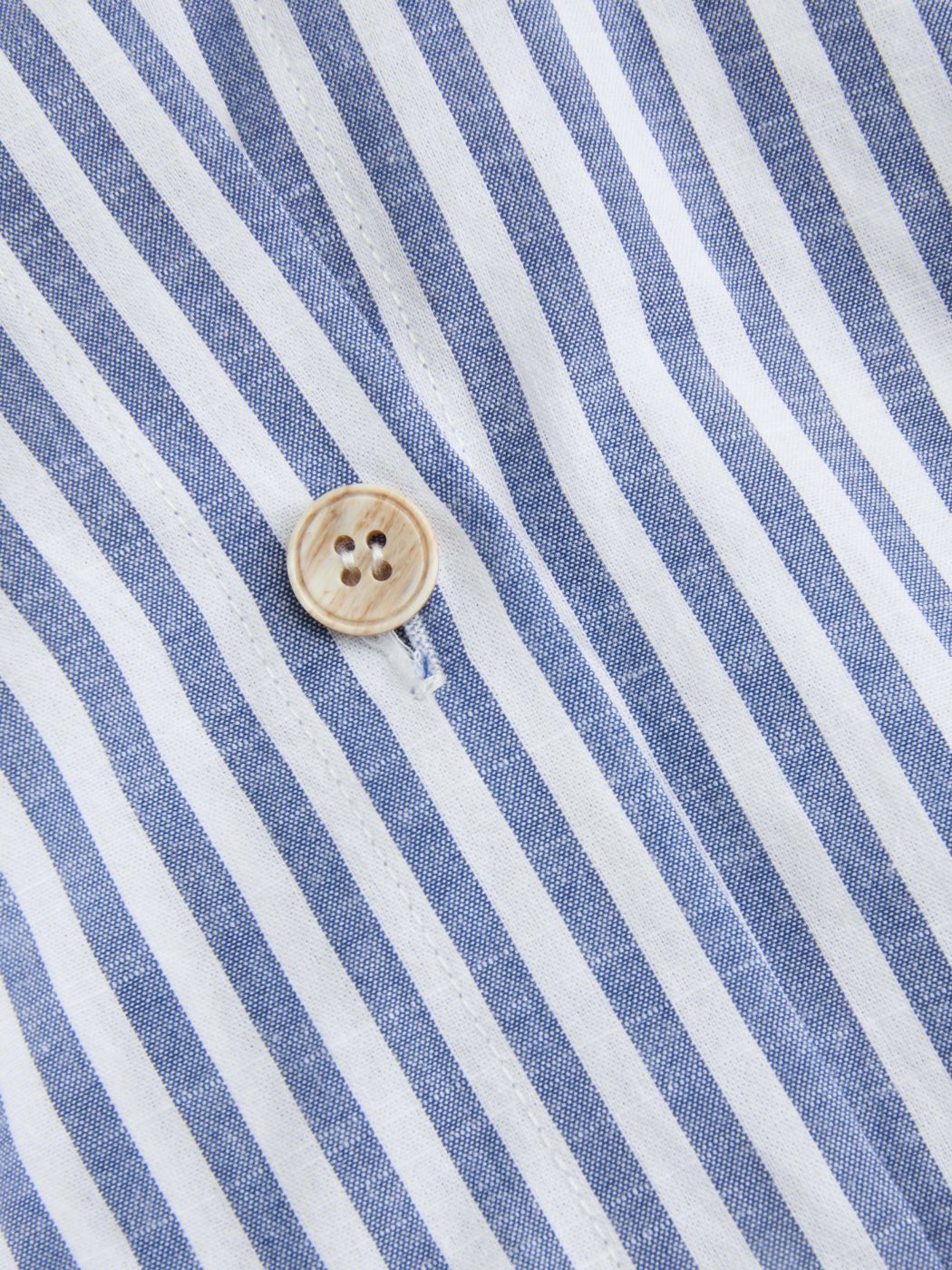 Cotton-blend Collar Striped Knotted Roll-up Long Sleeve Shirt