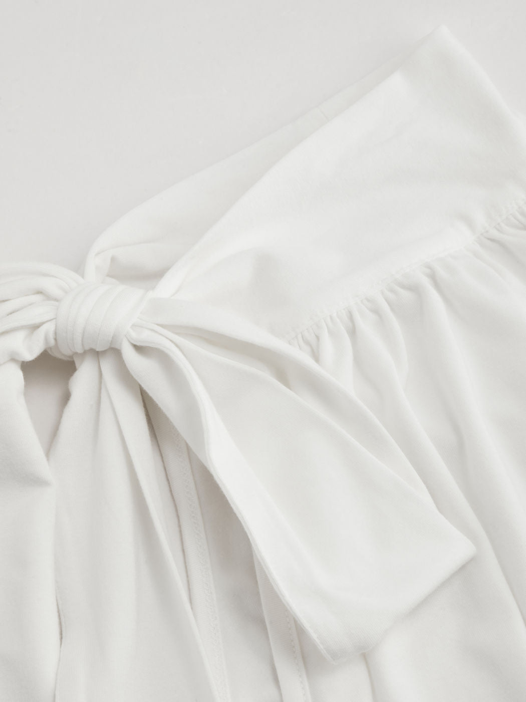 Stand Collar Solid Ruched Knotted Crop Top