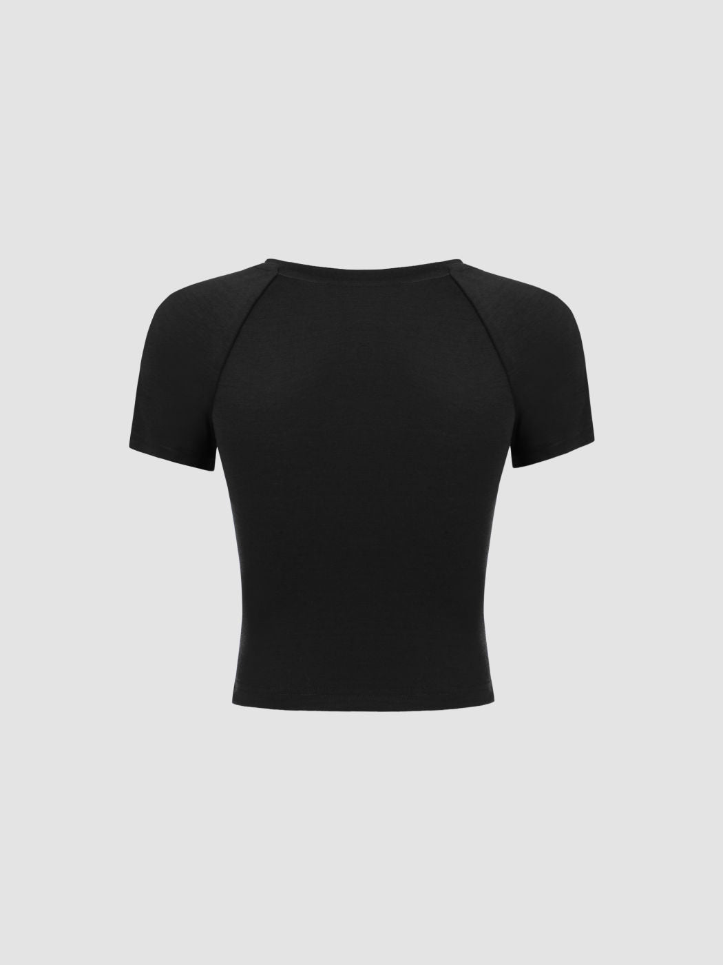 Round Neck Graphic Short Sleeve Crop Tee
