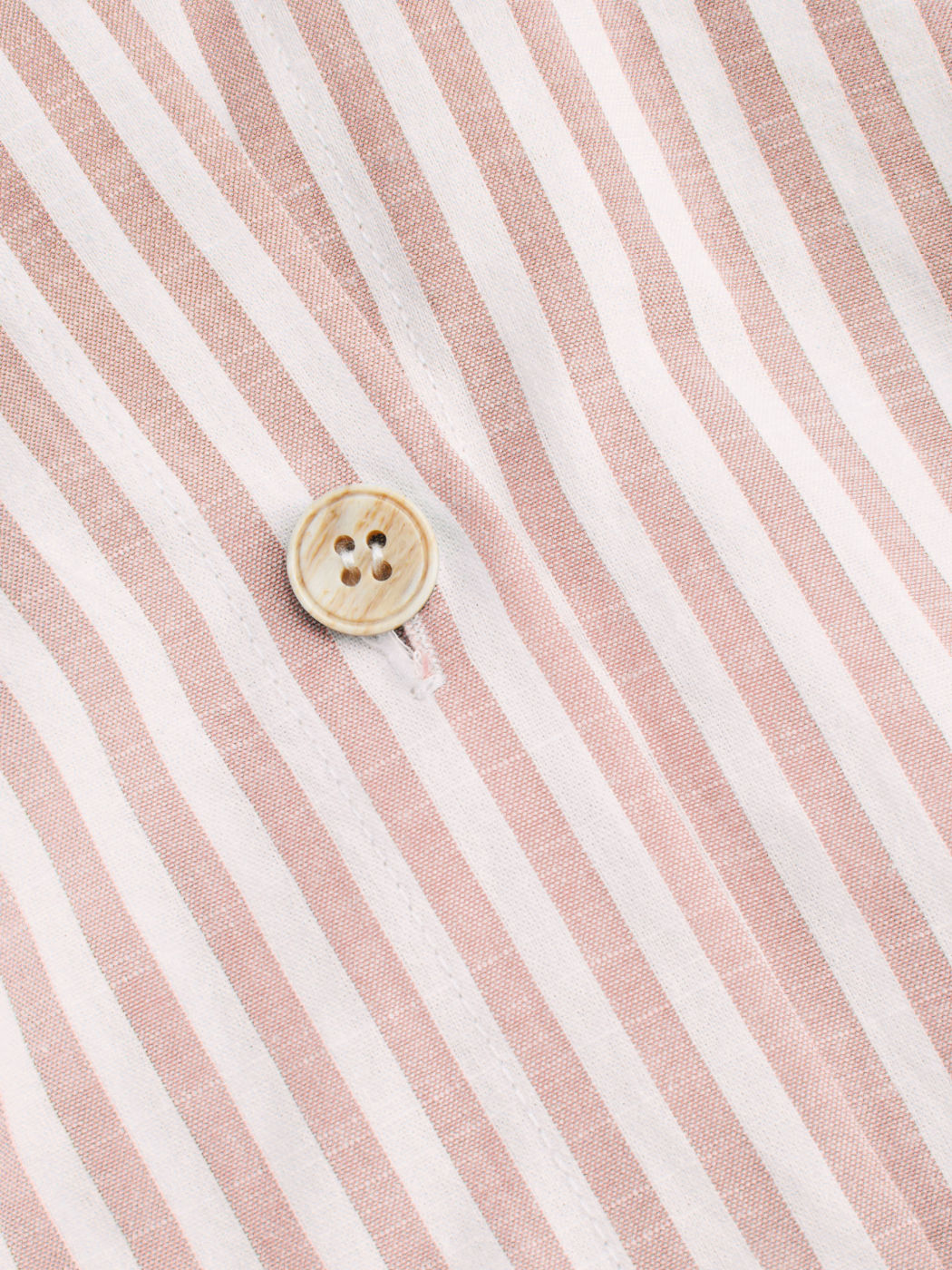 Cotton-blend Collar Striped Knotted Roll-up Long Sleeve Shirt