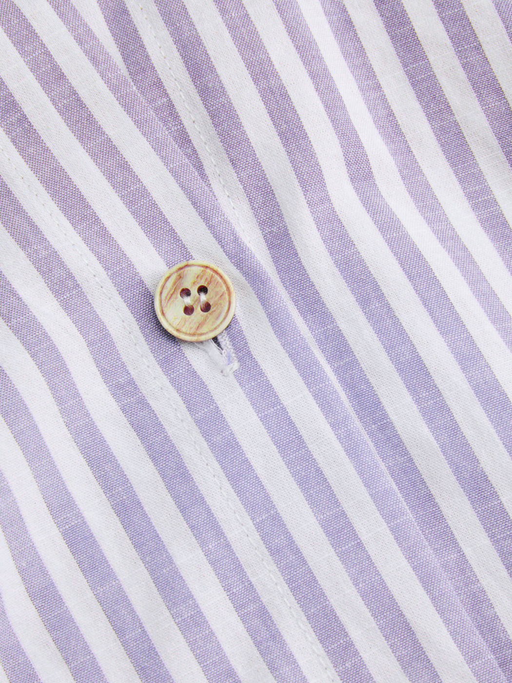 Cotton-blend Collar Striped Knotted Roll-up Long Sleeve Shirt