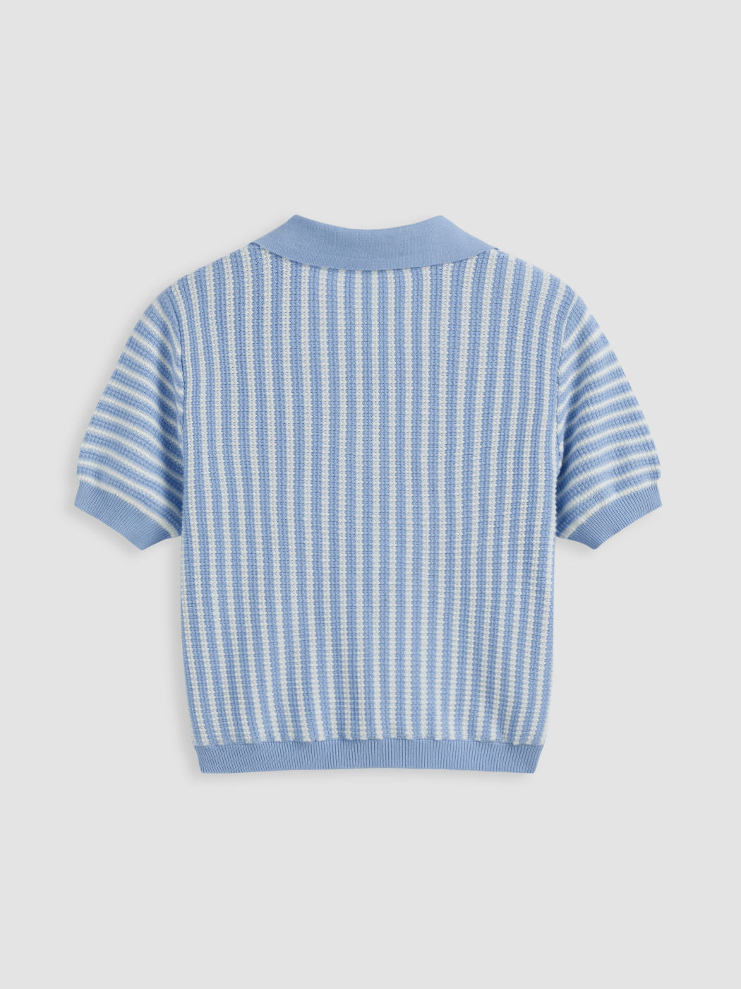 Knit Polo Striped Short Sleeve Top