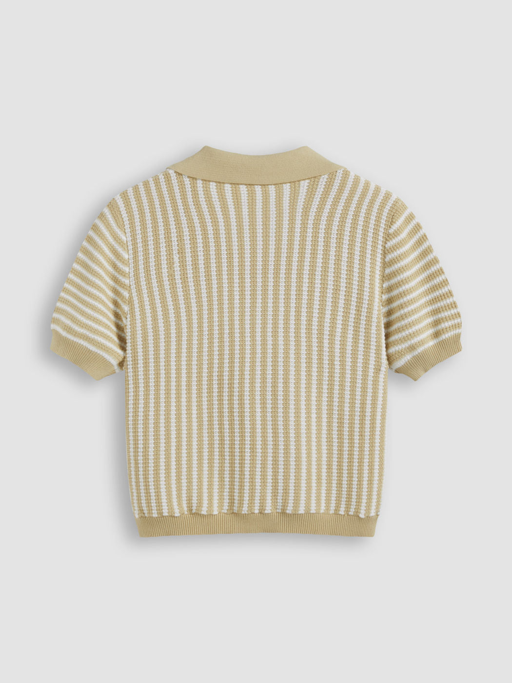 Knit Polo Striped Short Sleeve Top