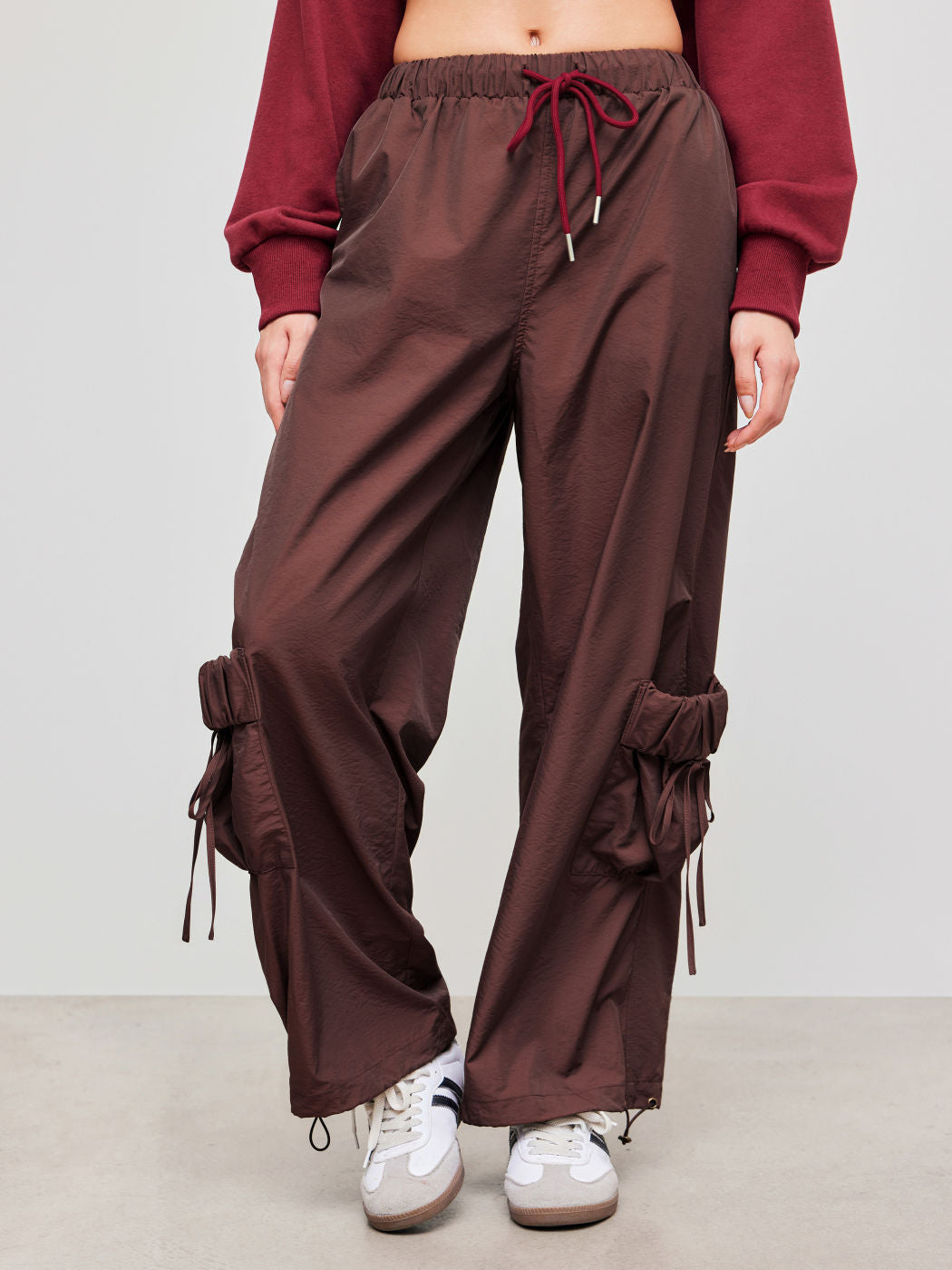 Mid Rise Knotted Pocket Cargo Pants