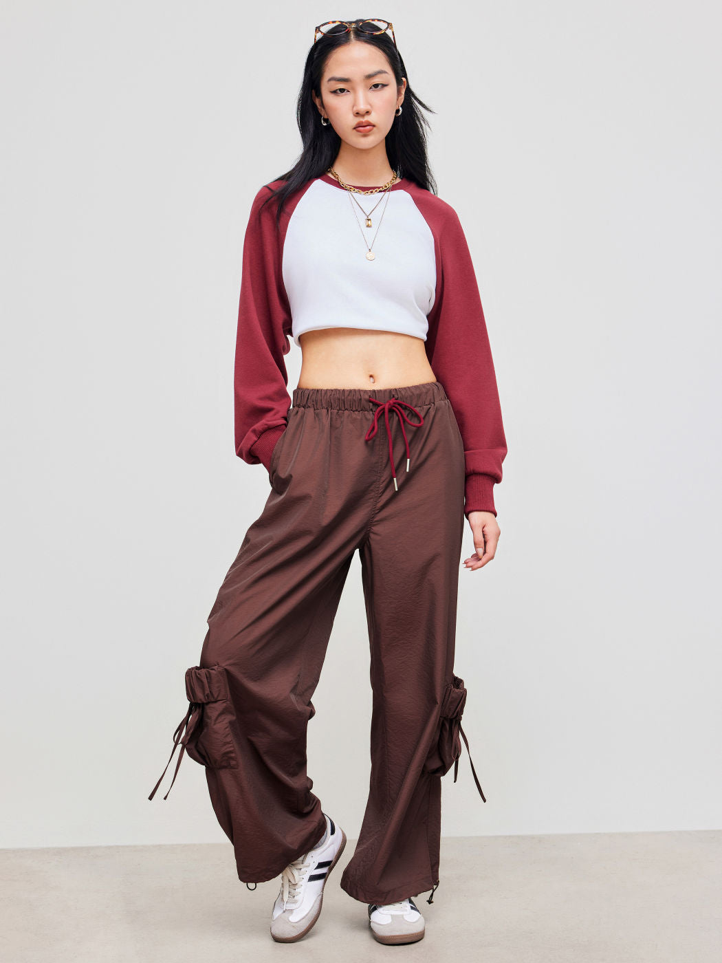 Mid Rise Knotted Pocket Cargo Pants