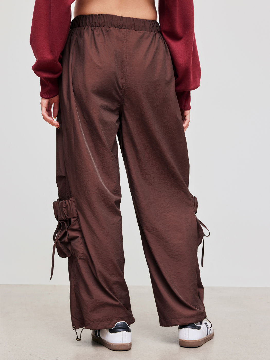 Mid Rise Knotted Pocket Cargo Pants