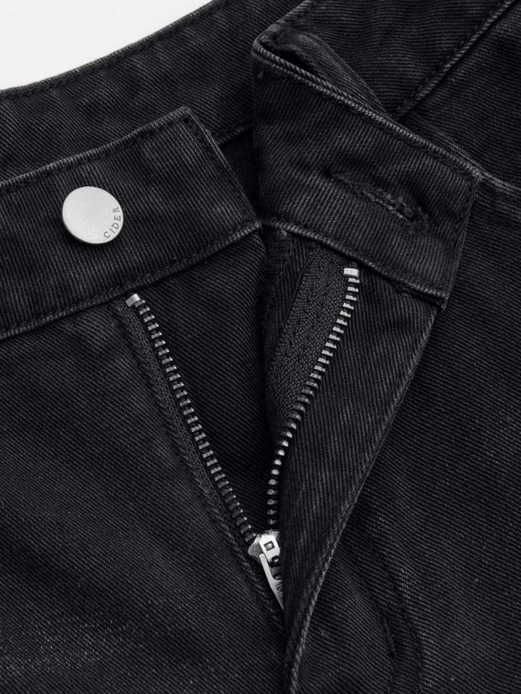 Cider Denim Mid Rise Solid Wide Leg Jeans