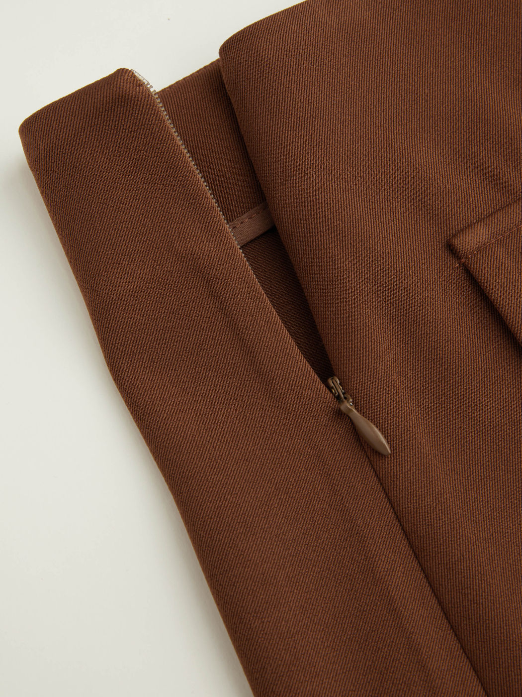 Mid Rise Solid Zipper Button Skirt