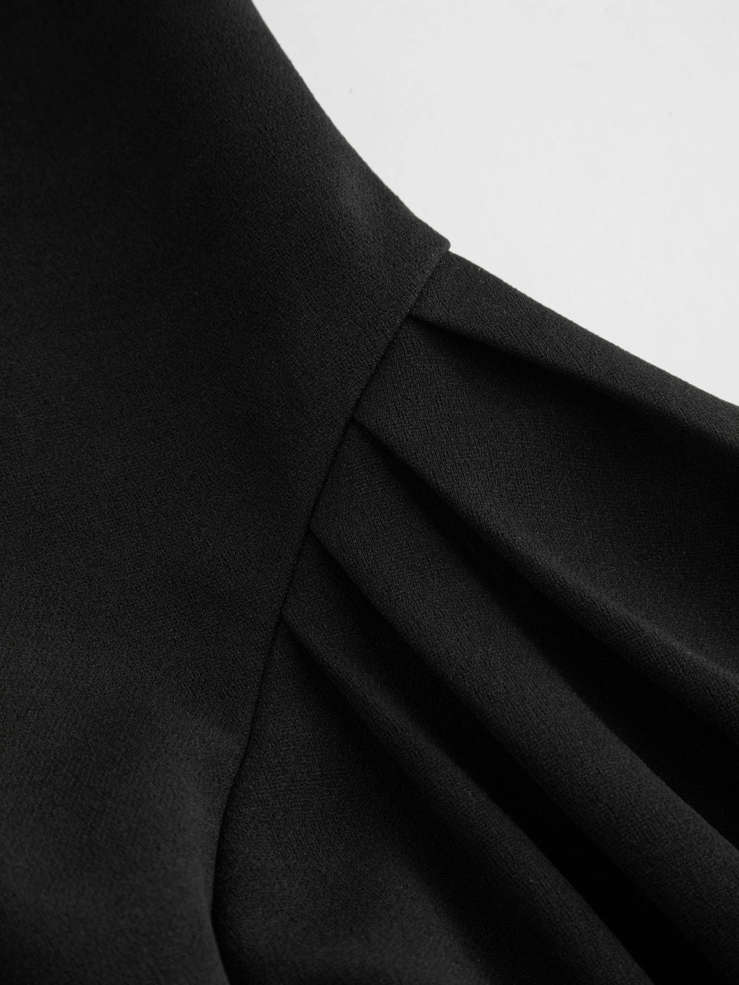 Square Neck Solid Pleated Ruffle Zipper Mini Dress
