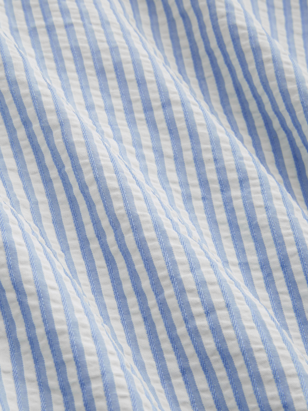 Cotton-blend Collar Striped Crop Long Sleeve Shirt