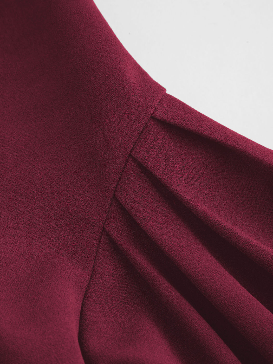 Square Neck Solid Pleated Ruffle Zipper Mini Dress