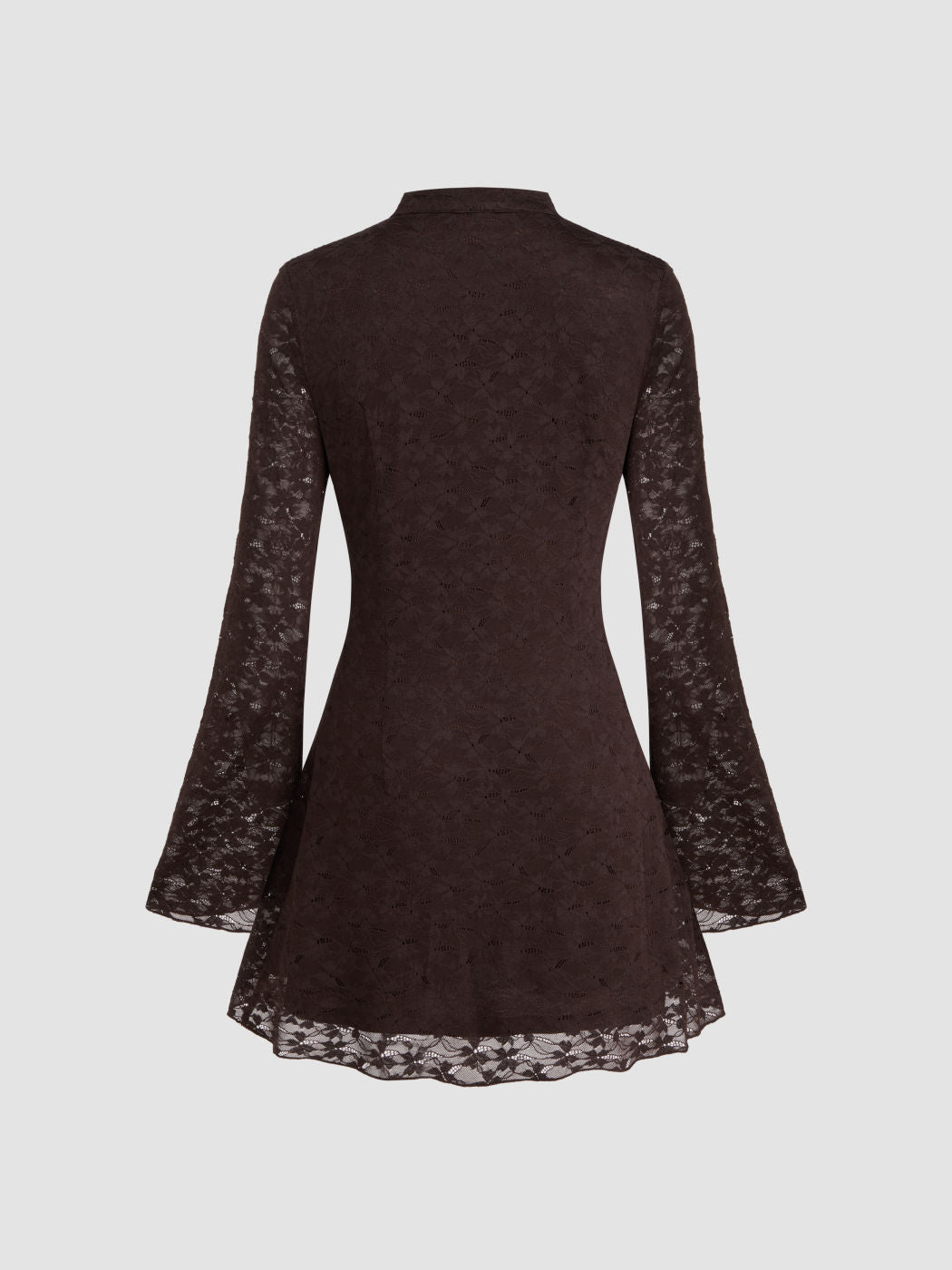 Lace High Neck Cut Out Mini Dress