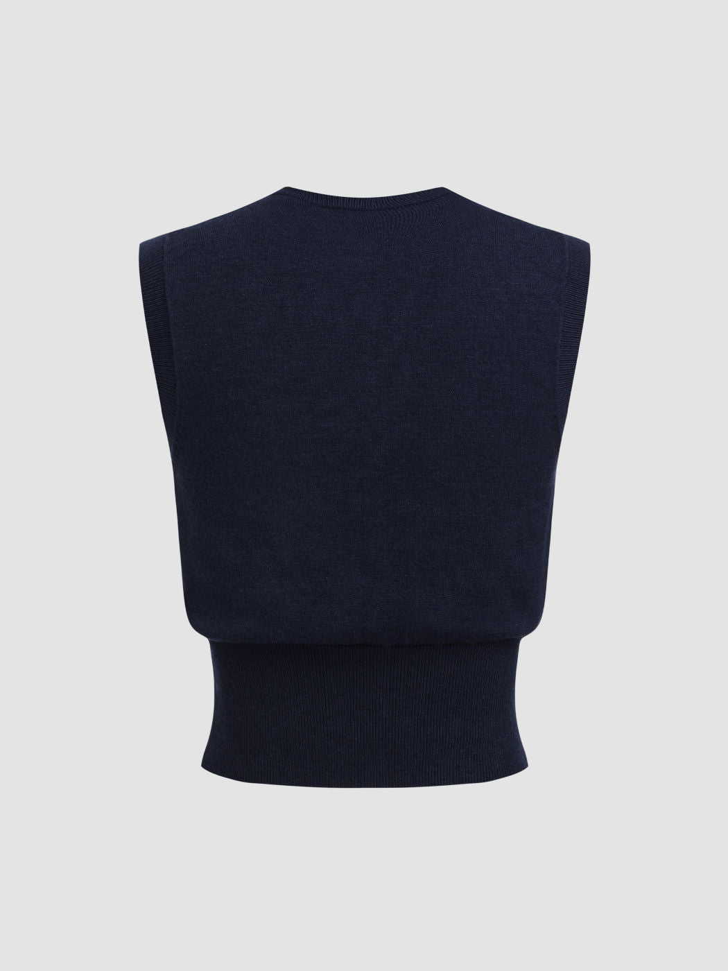 Knit Round Neckline Button Up Tank Top