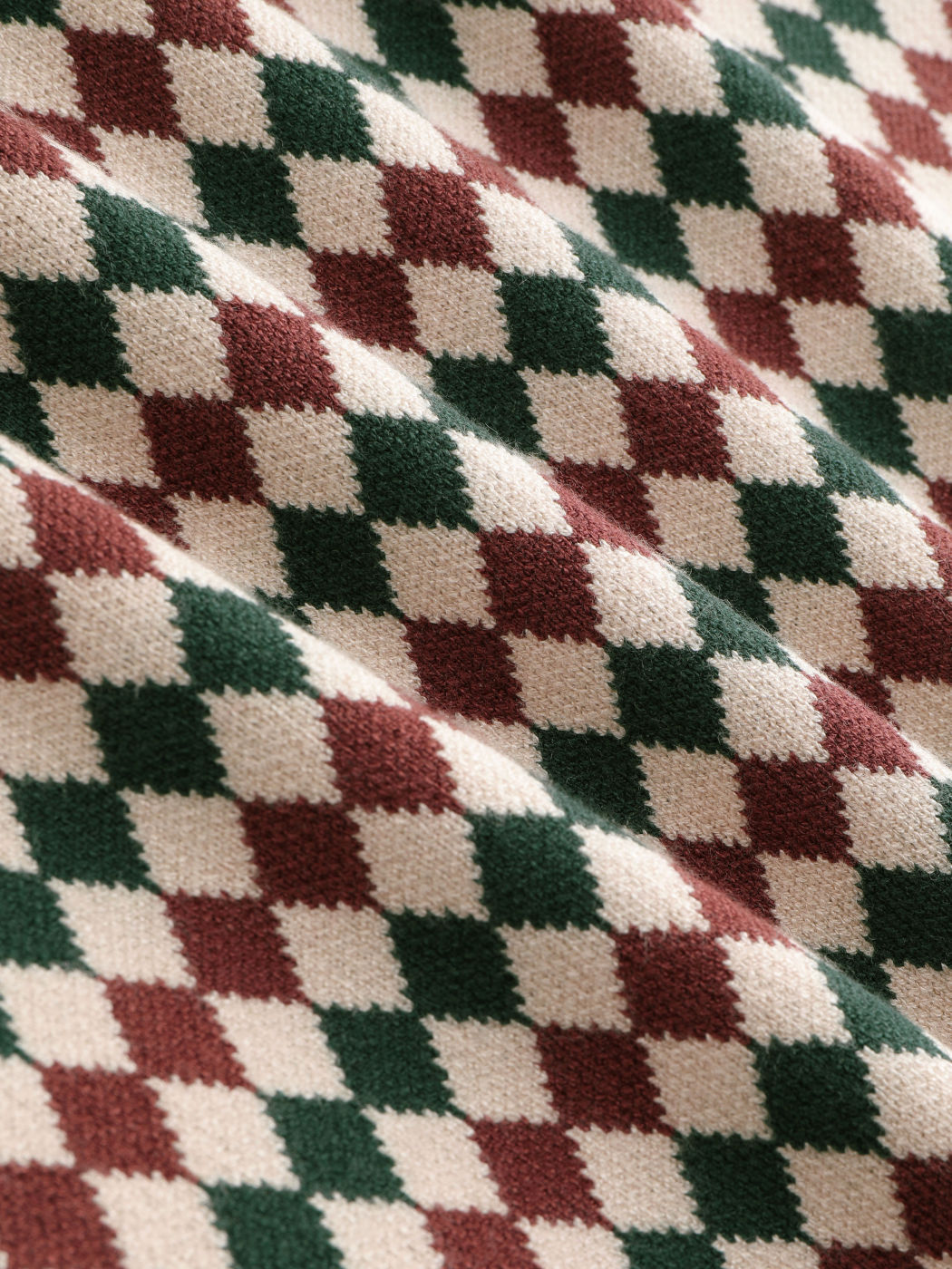Knit Polo Argyle Short Sleeve Top