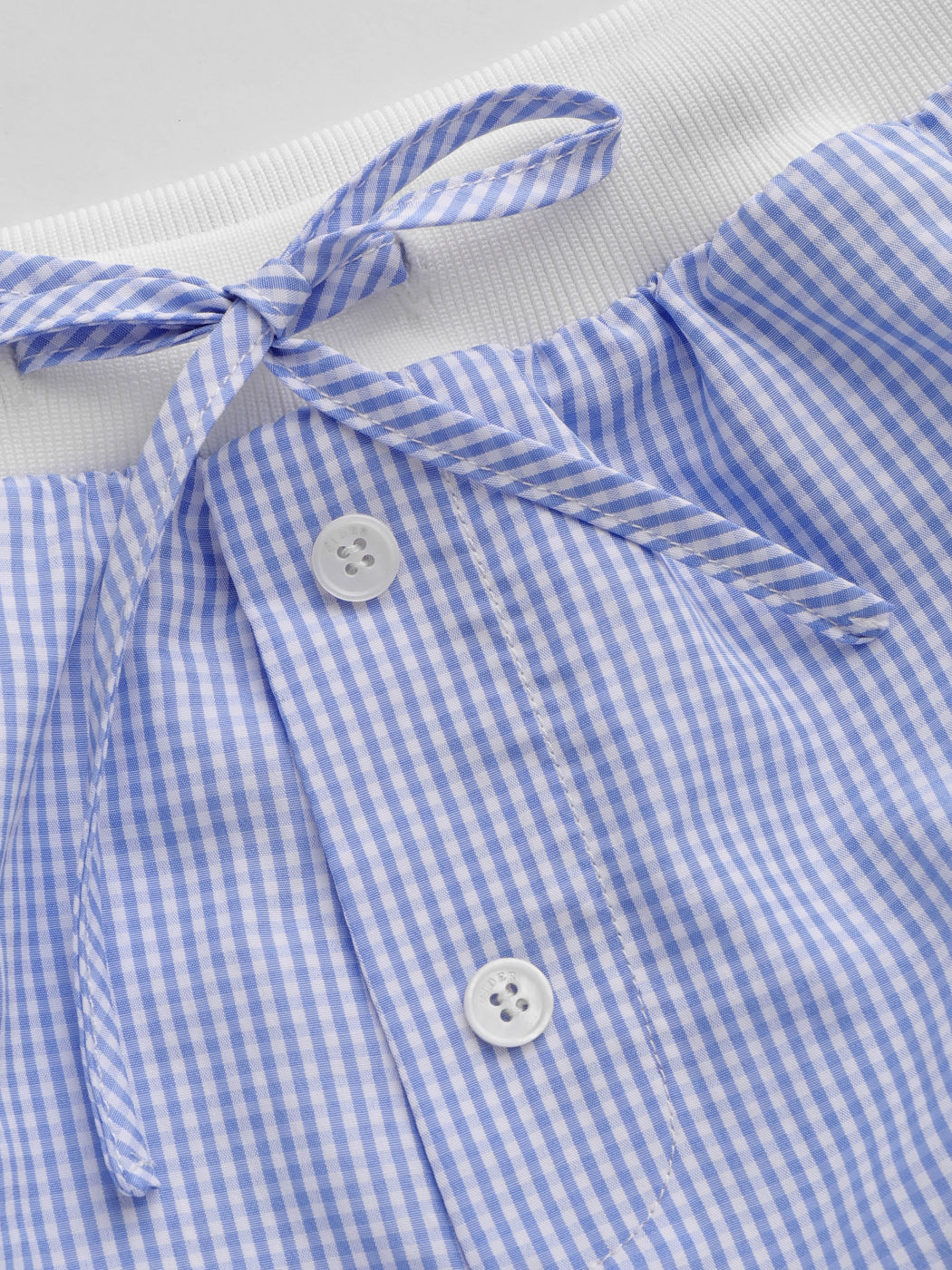 Cotton Mid Rise Gingham Knotted Micro Shorts