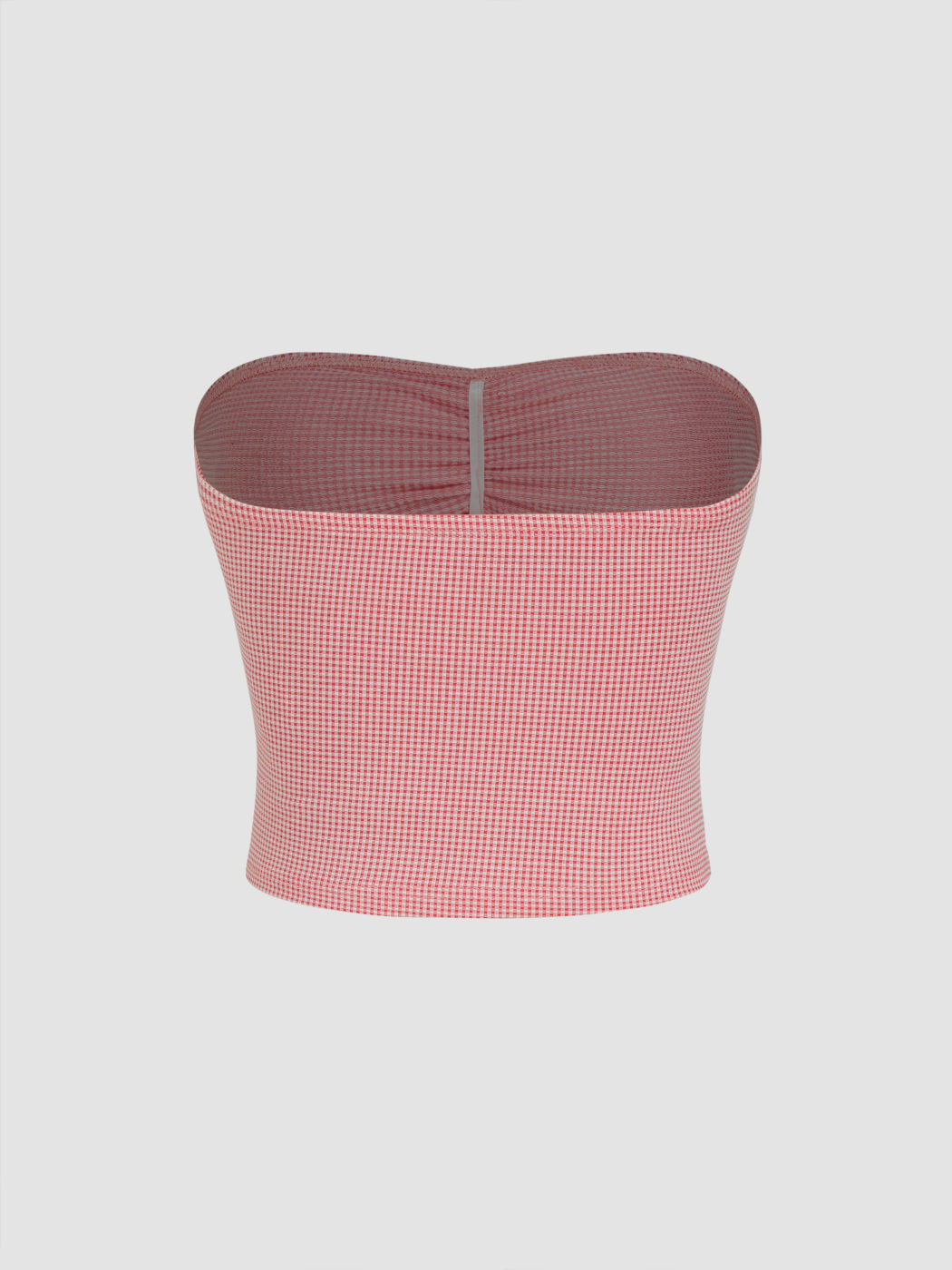 Gingham Bowknot Crop Bandeau Top