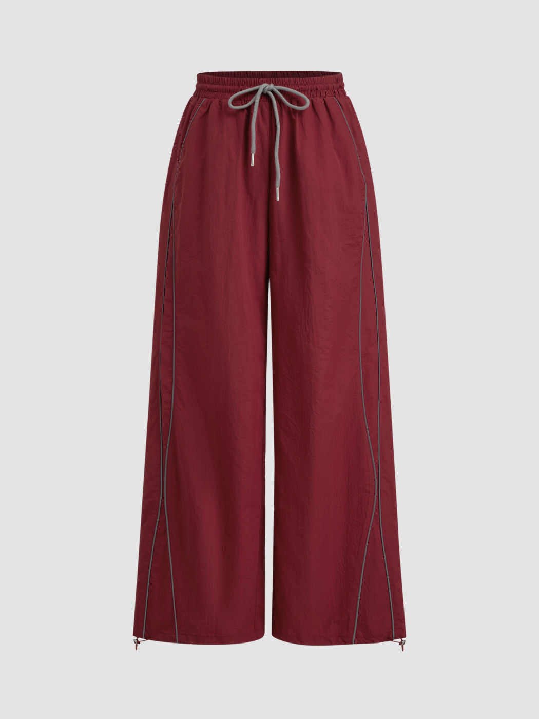 Mid Rise Knotted Elastic Waist Cargo Pants