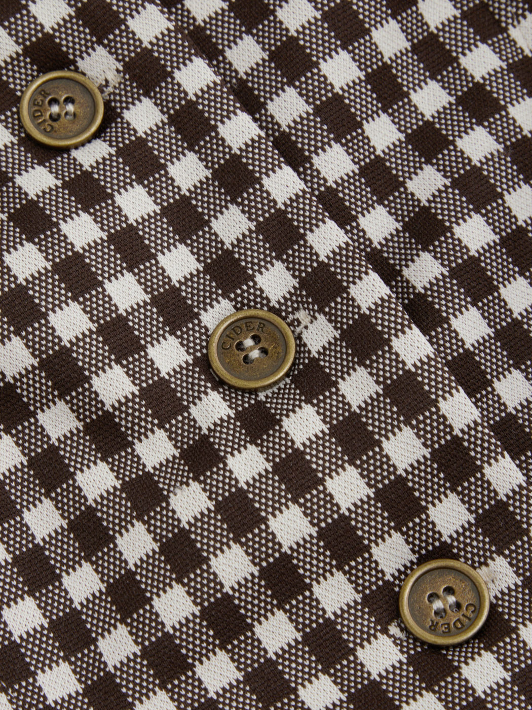 Peter Pan Collar Gingham Button Puff Sleeve Top