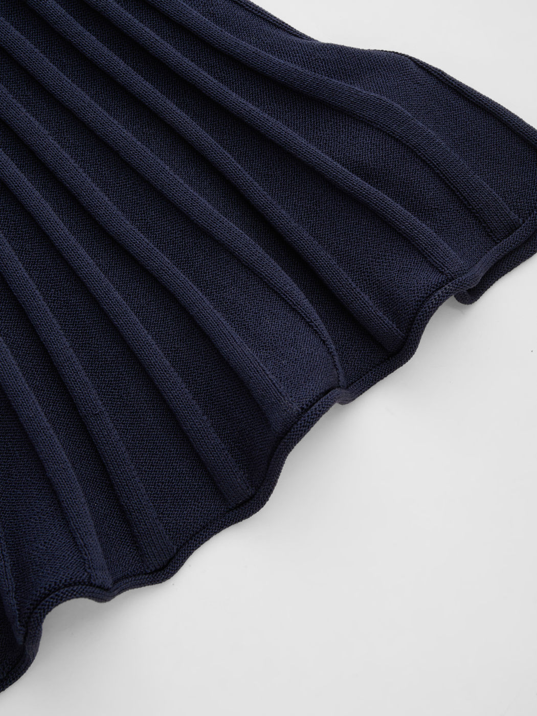 Knit U-neckline Rib Button Mini Dress