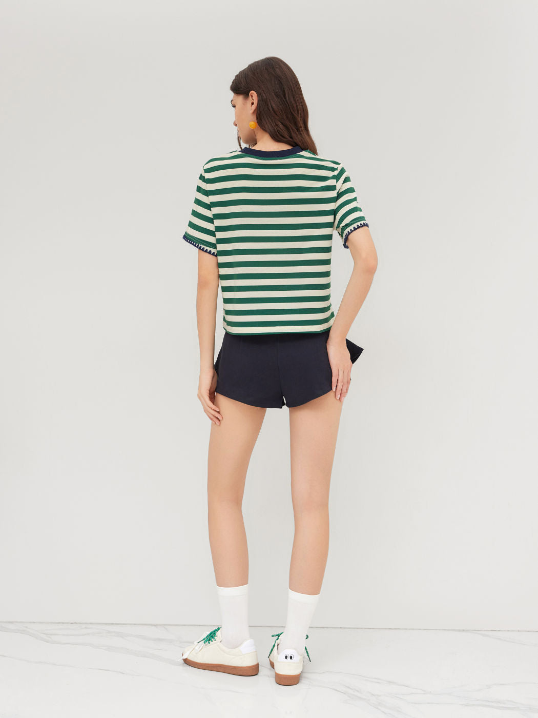 Oversized Cotton-blend Stripe Tee