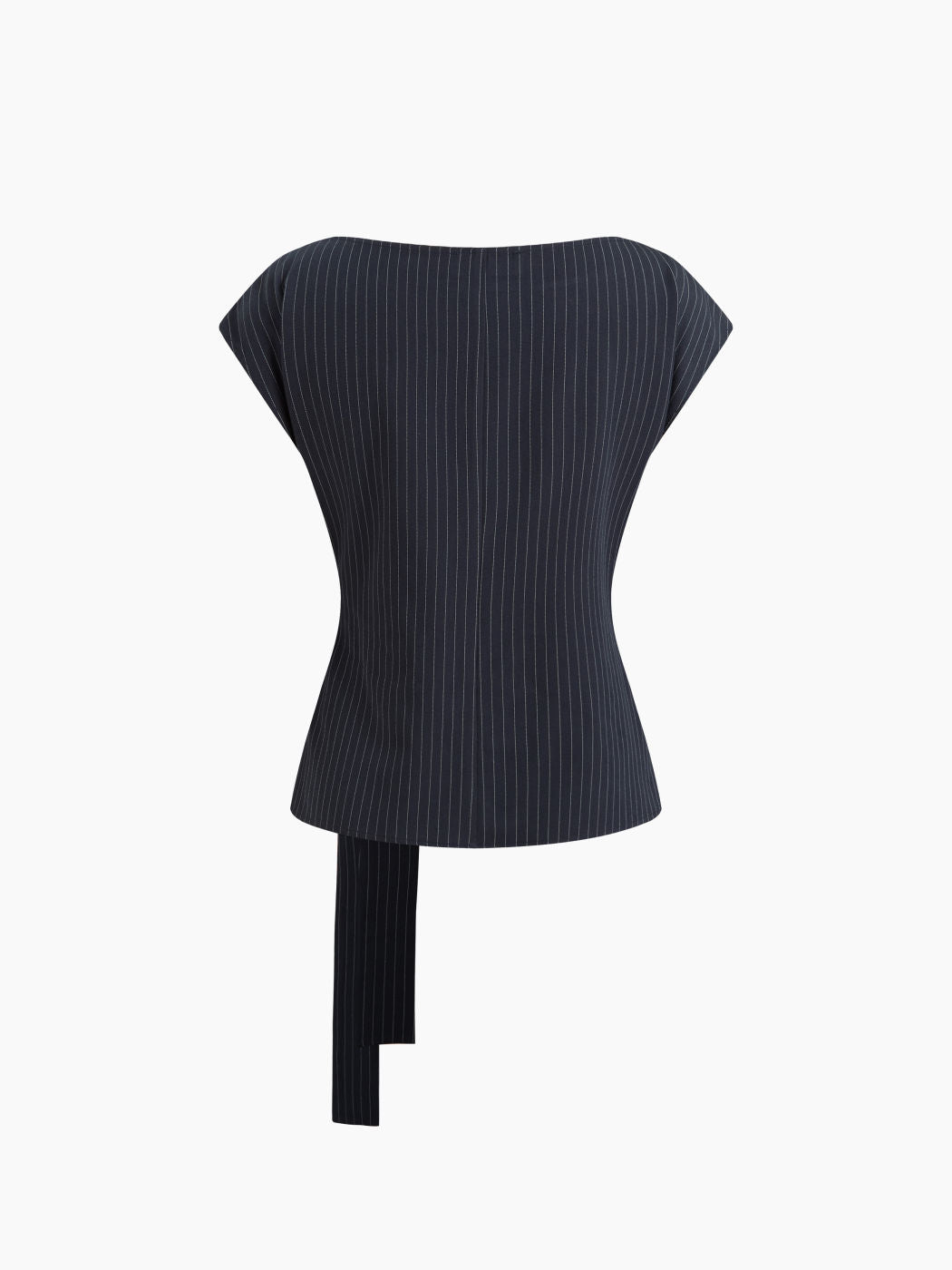 Boat Neck Stripe Knotted Oversized Top