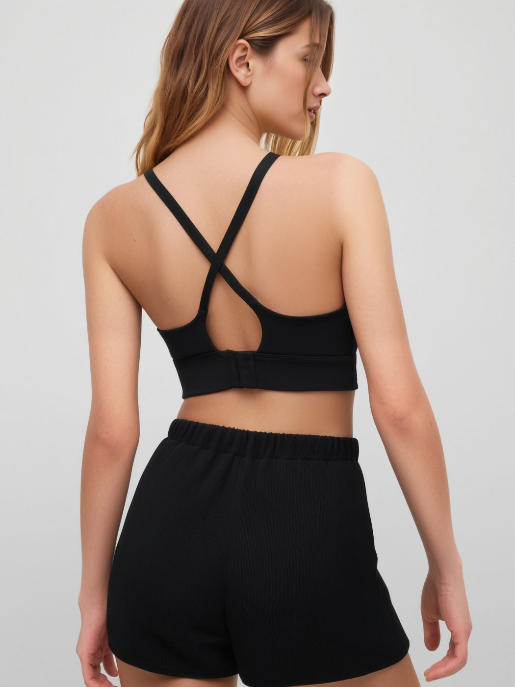 Solid Elastic Waist Wide Leg Shorts