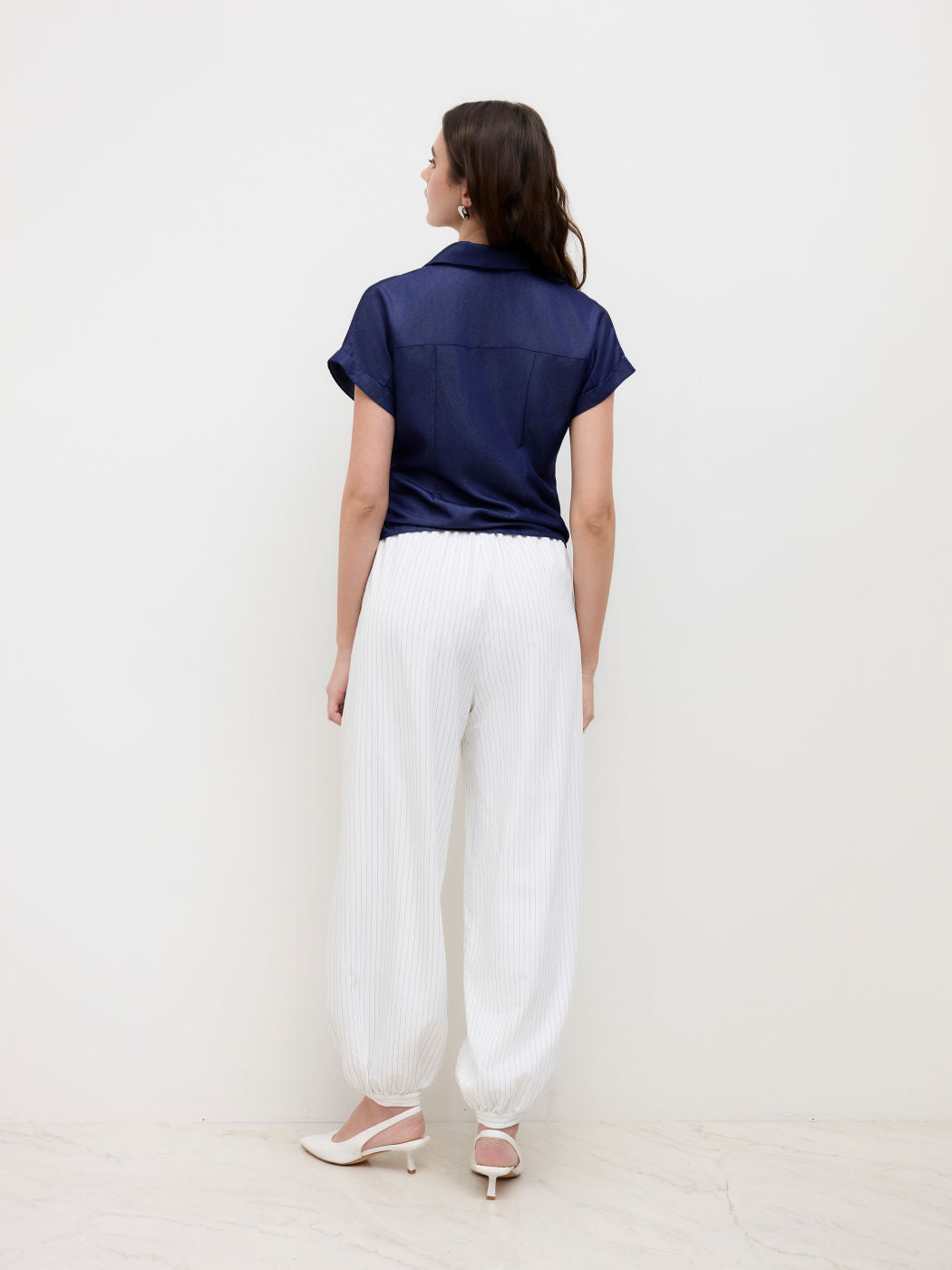 Polo Draped Roll-up Sleeve Shirt
