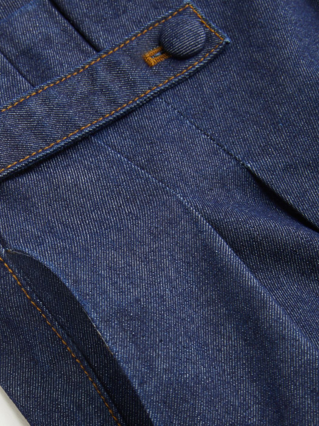 Denim Mid Rise Pleated Wide Leg Jeans