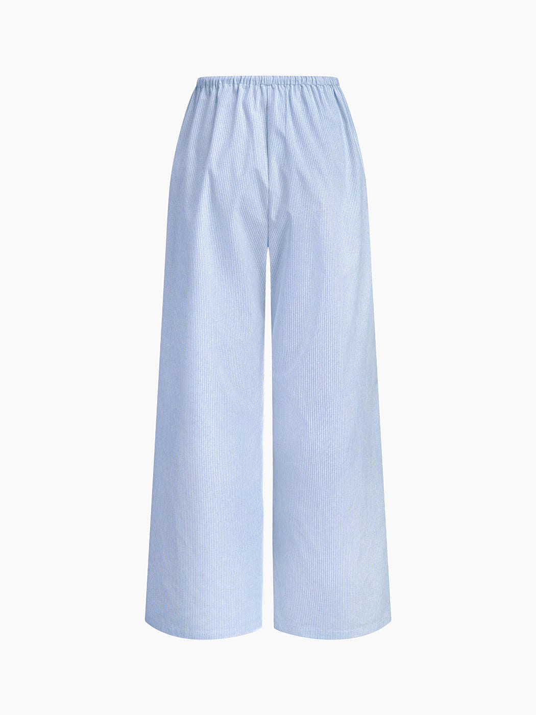 Linen-blend Mid Rise Stripe Drawstring Straight Leg Trousers