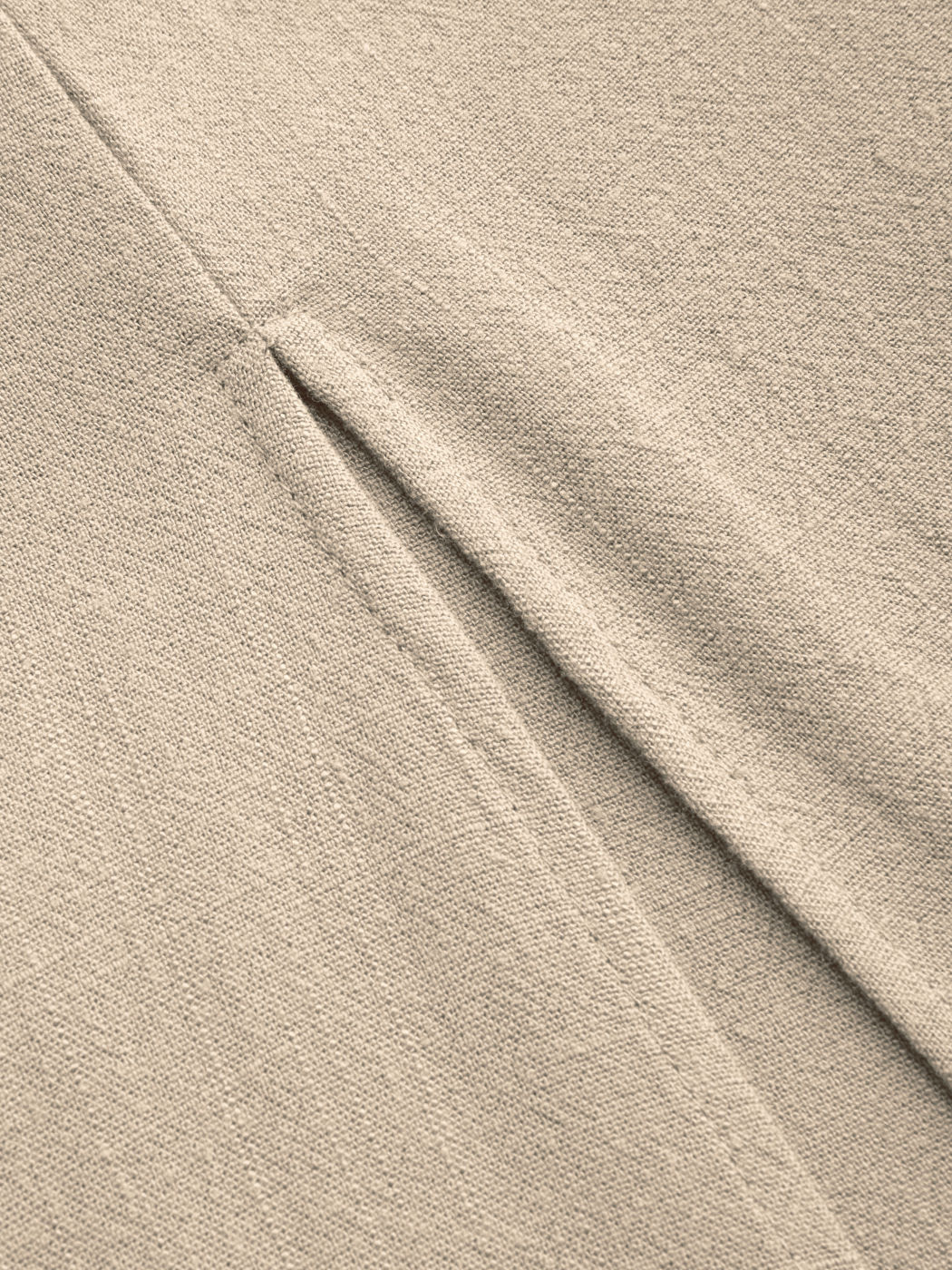 Linen-blend V-neck Solid Ruffle Split Maxi Dress