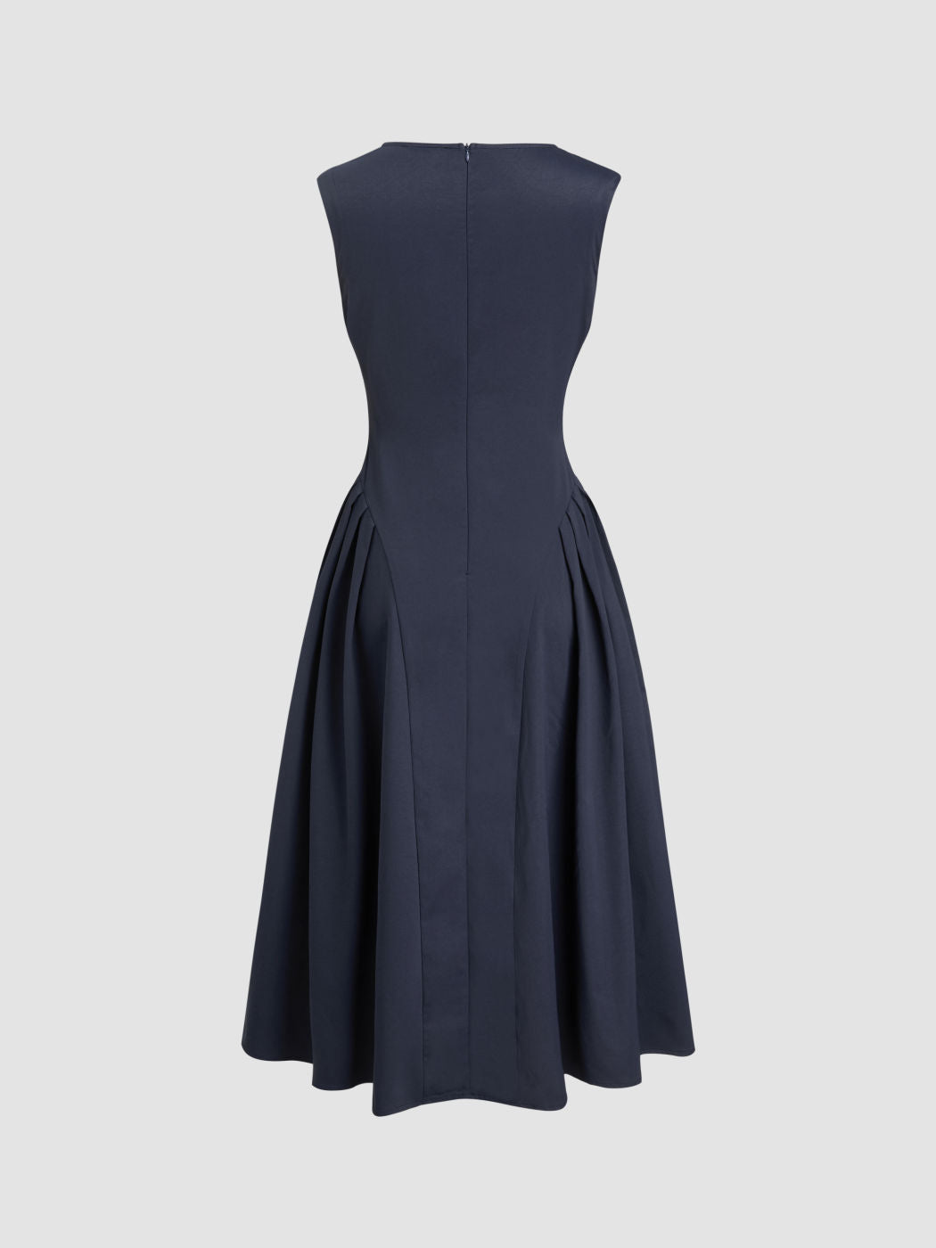 V-neck Cut Out Ruffle Hem Midi Dress