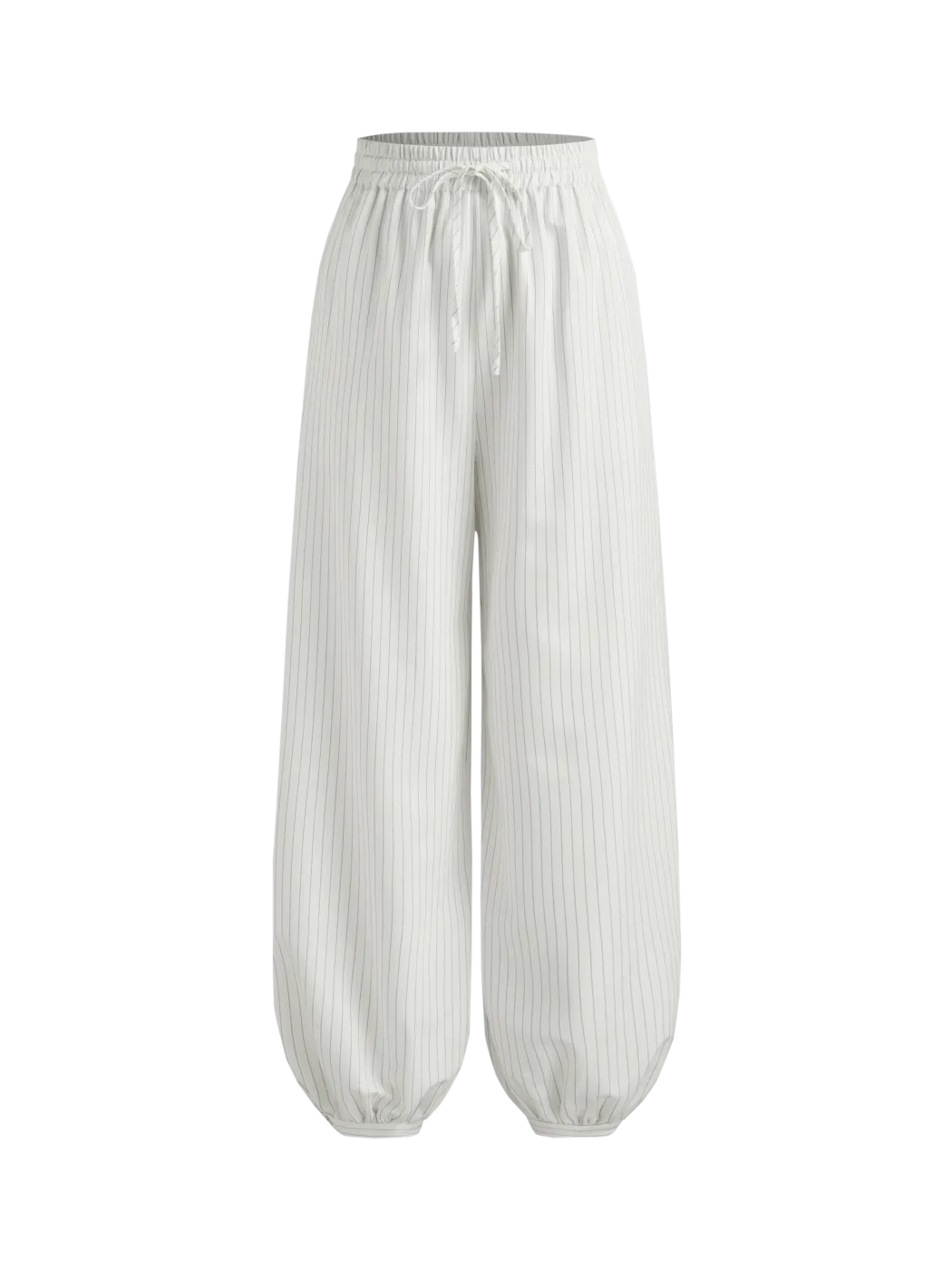 Mid Rise Stripe Elastic Waist Knotted Jogger Sweatpants
