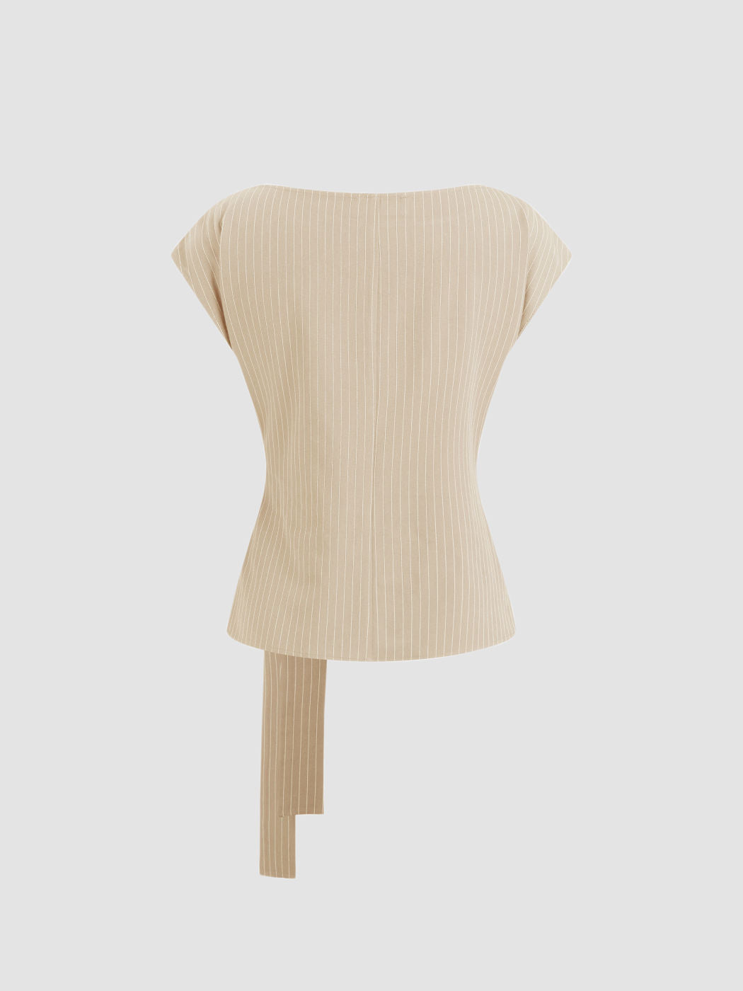 Boat Neck Stripe Knotted Oversized Top