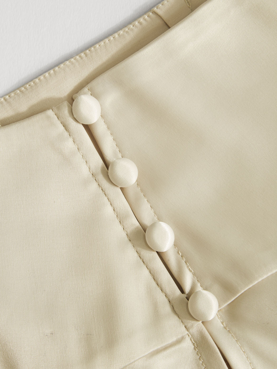 Satin Low Rise Button Split Mini Skort