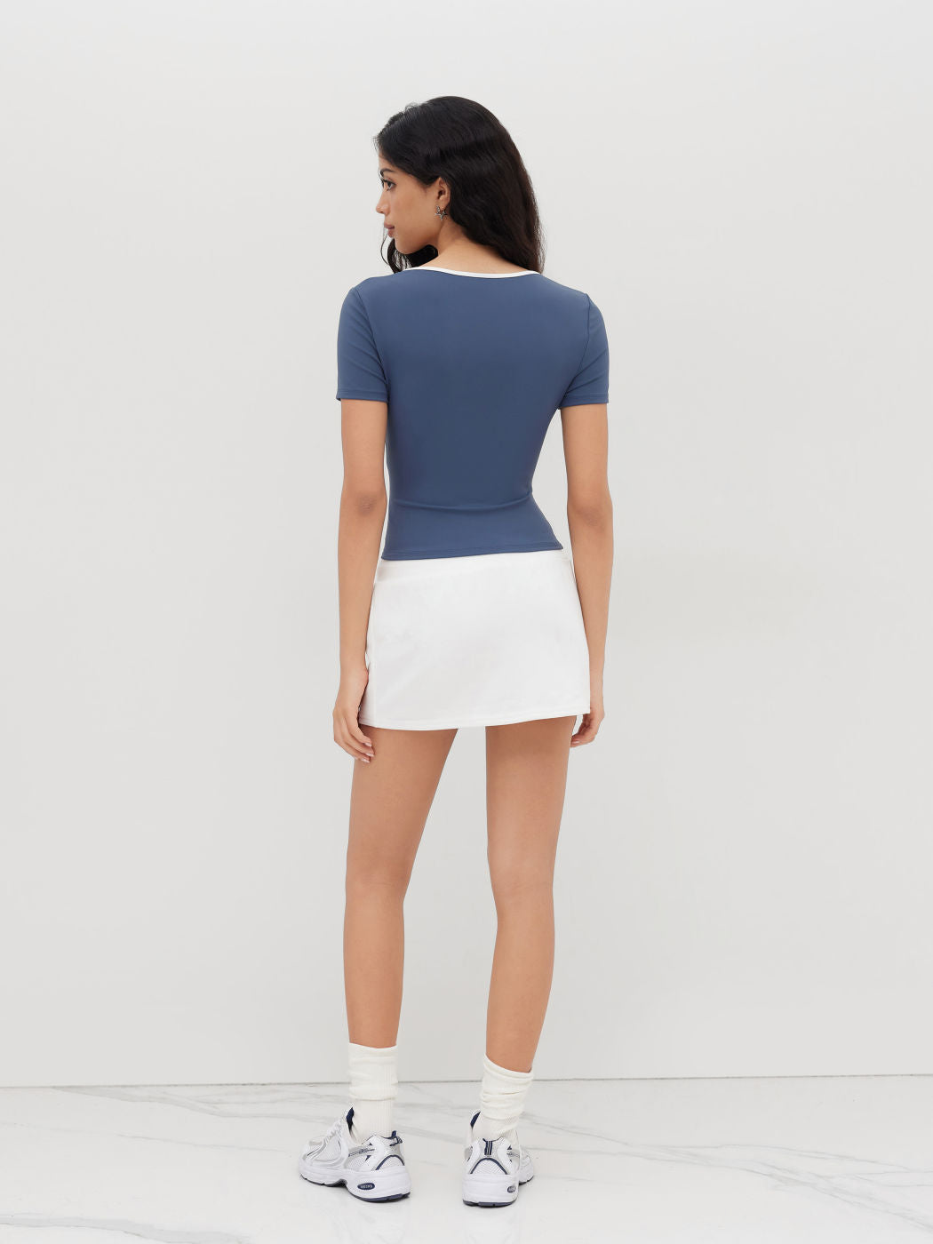 Square Neck Contrasting Binding Tee