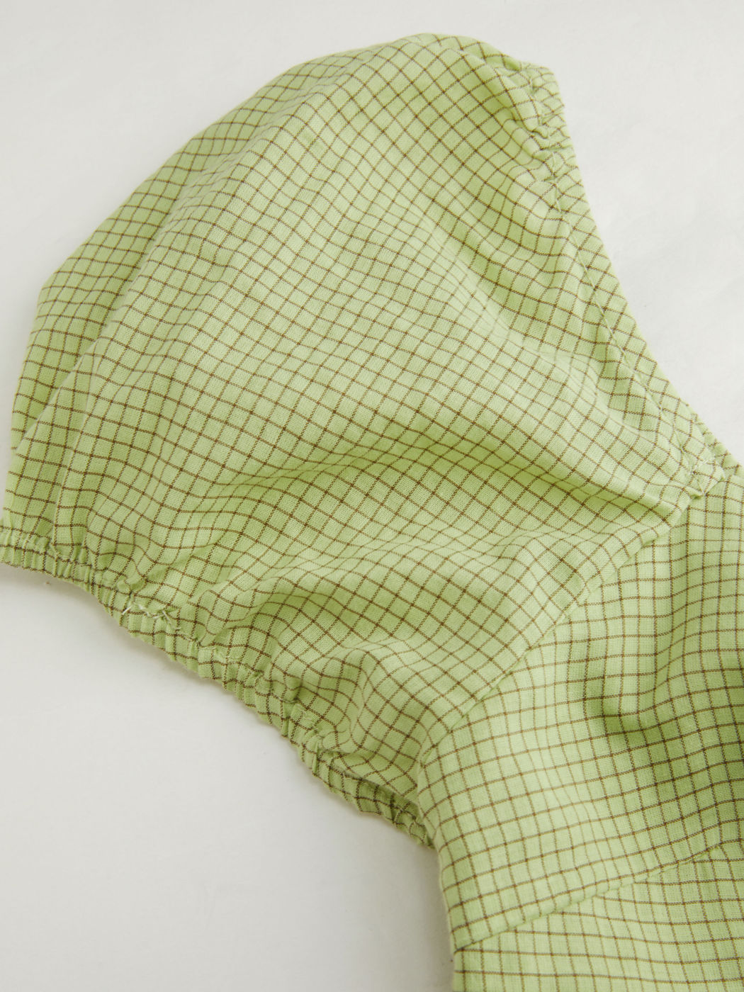 Cotton-blend V-neck Check Twist Split Midi Dress