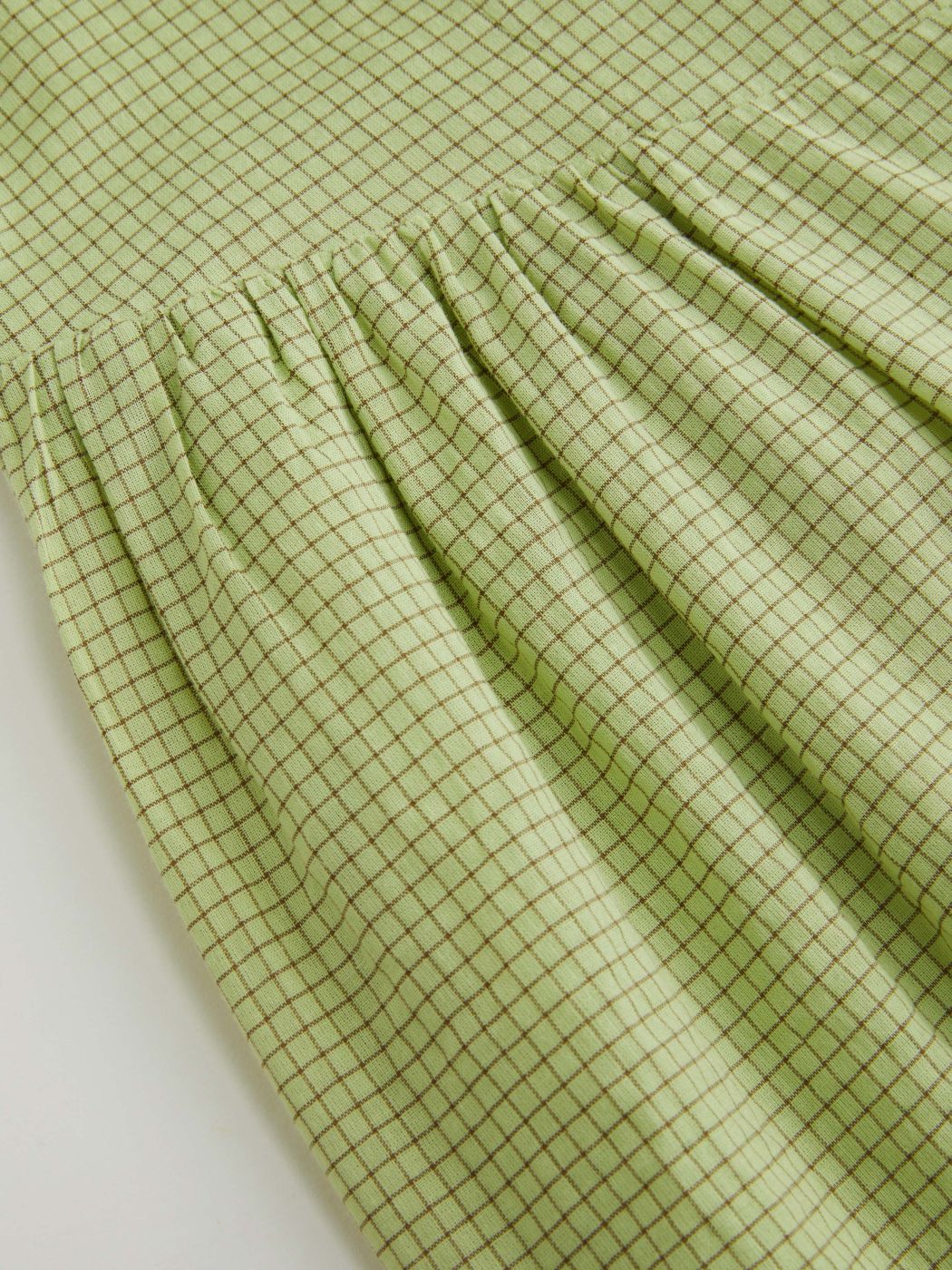 Cotton-blend V-neck Check Twist Split Midi Dress