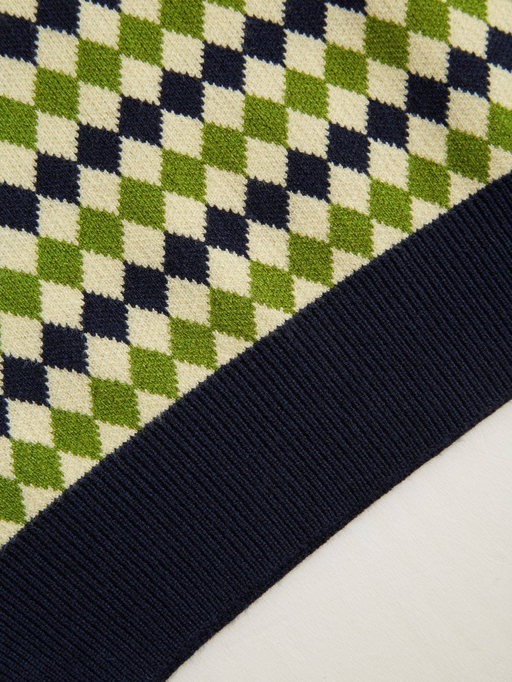 Knit Polo Argyle Short Sleeve Top