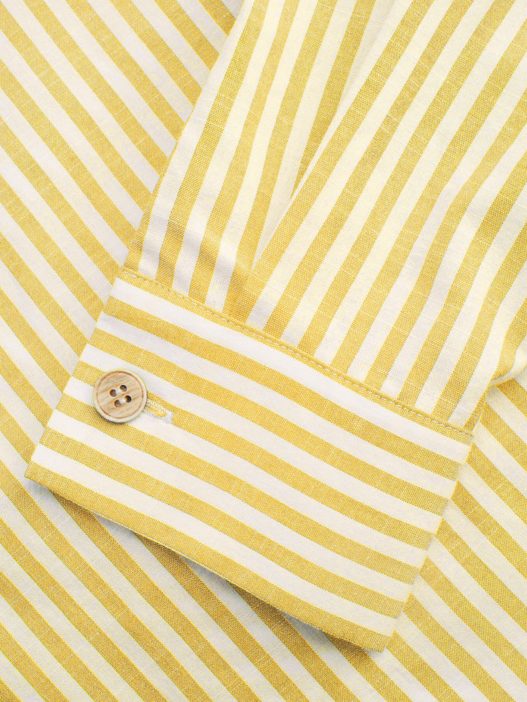 Cotton-blend Collar Striped Knotted Roll-up Long Sleeve Shirt